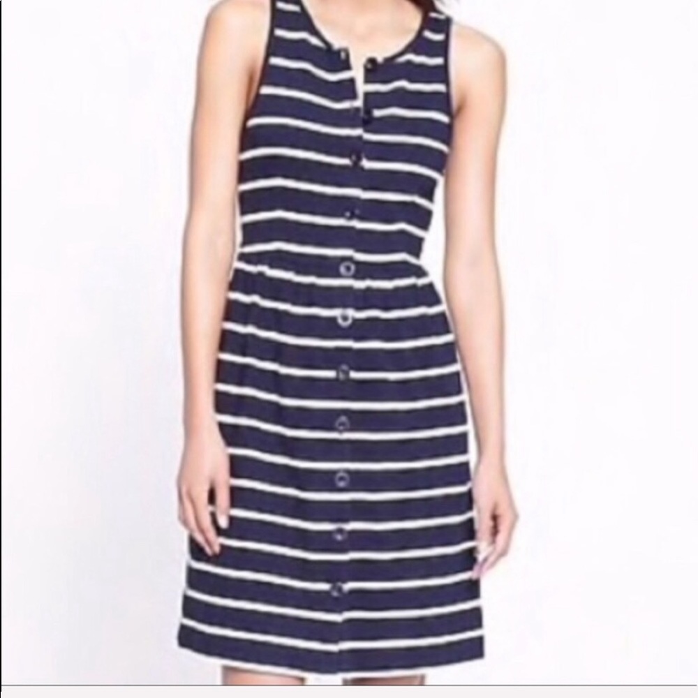 J. Crew Stripe Button Front Nautical Dress Size S